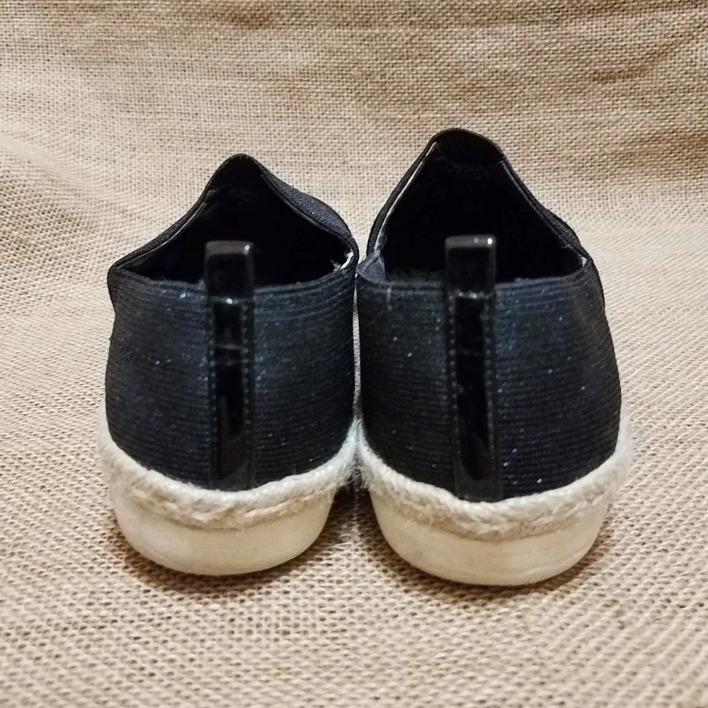 E Collection Black Patent Leather Espadrille Women's Size 8.5W